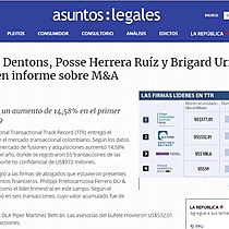 PPU, DLA, Dentons, Posse Herrera Ruz y Brigard Urrutia destacan en informe sobre M&A